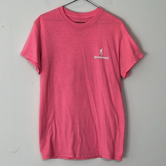 Browning Tops - 🌞 Browning short sleeve crew neck barbiecore pink tee name & logo women size S